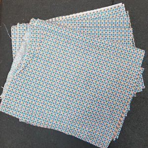 Tessuto da cucire anni 50 60 5 iarde stampa piccola rosso verde blu bianco 36 x45 cadauno - Foto 1 di 2