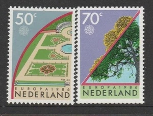 NETHERLANDS - 1986 EUROPA set of 2 MNH - Gardens and Trees. - Picture 1 of 1