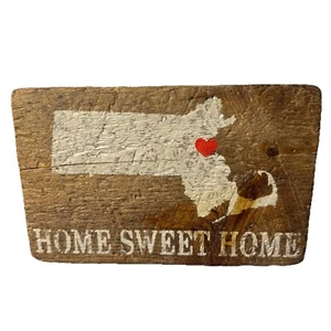 Home Sweet Home Massachusetts MA RUSTIC MARLIN WOODEN SIGN Reclaimed Wood Decor - Picture 1 of 16