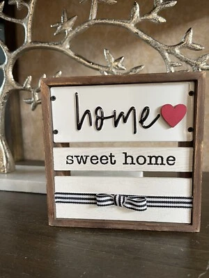 HOME SWEET HOME Hand embellished Sign. Comforting Home accents - Image 1 of 4