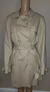Tommy Hilfiger Womens Trench Coat XL Tan/ Khaki Double Breasted Belted Buttons - Picture 1 of 9