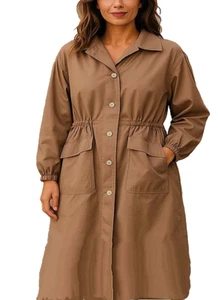 Trench Coat British Millerain Co. Poetry NEW size 18 Pockets Hood Cotton - Picture 1 of 15