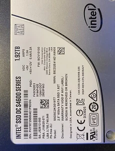 Intel SSD DC S4600 SERIES, 1.92TB, 2.5" 6Gb/s SATA SSD - Picture 1 of 5