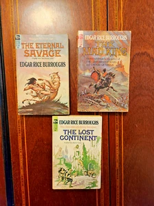 LOT OF THREE VINTAGE ACE PB FRAZETTA ART EDGAR RICE BURROUGHS - Picture 1 of 3