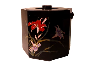Vintage Toyo Japan Oriental Floral Octagon Ice Bucket Barware - Picture 1 of 4