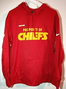 Nike Property of Chiefs Therma-fit Kansas City Warm Pullover Hoodie Legend Men's - Picture 1 of 6