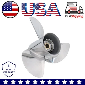 Hélice fueraborda 13x17 compatible con Yamaha T50 60 70 75 F80 85 90 115 HP acero inoxidable - Imagen 1 de 12