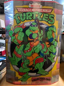 Vintage 1990 Teenage Mutant Ninja Turtles Deluxe Sammlertasche mit Figuren - Bild 1 von 6