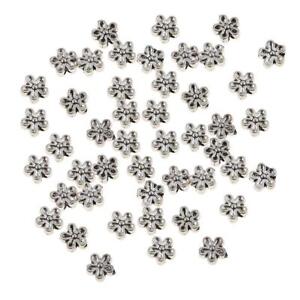 50Pcs Mixed tibetan 7mm Alloy Flower Beads Bracelet