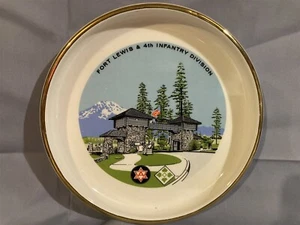 vintage large ceramic ashtray Fort Lewis WA & 4th Infantry Division - Picture 1 of 2