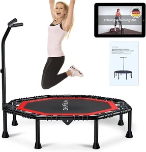DH FitLife Fitness Trampolin 128cm mit Griff Gummiseilfederung Leise Klappbar - Bild 1 von 6