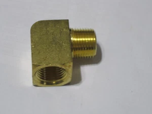 Street Elbow 90 Degree 3/8" Male NPT x 3/8" Female Brass Pipe - Picture 1 of 3