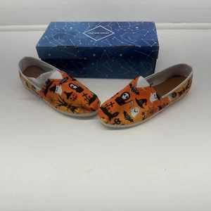 Women's Halloween Shoes Printed Canvas Casual Lightweight Lazy Shoes Comfortable - Picture 1 of 7