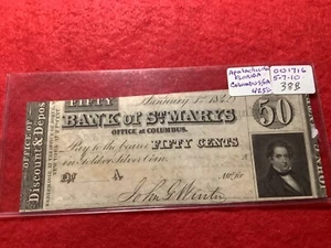 apalachicola florida bank of st marys 50c 1842 001716 38b - Picture 1 of 5