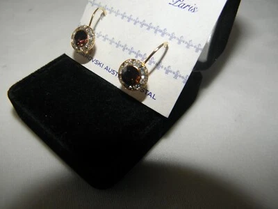 PENDIENTES TOPACIO MARRÓN CRISTAL AUSTRIACO COLGANTES GOTA TONO DORADO NUEVOS FLB Foto 1 de 4