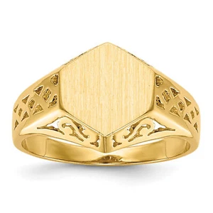 Anillo de sello de oro amarillo de 14k RS525 talla 5 - Imagen 1 de 5