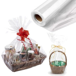 Clear Cellophane Wrapping Gift Wrap Valentines Hamper Birthday Wedding - Picture 1 of 7