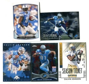 Calvin Johnson 5 Football Trading Card Lot HOF DETROIT LIONS (LOT 75) - Picture 1 of 1