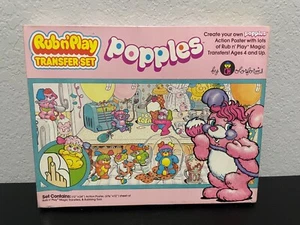 1986 Colorforms Popples Rub N Play Vintage Sealed 12x24 Action Poster - Picture 1 of 4