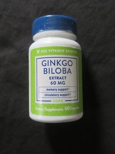 The Vitamin Shoppe Ginkgo Biloba Extract 60 mg 60 Capsules Memory Circulation - Picture 1 of 1