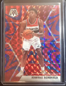 Admiral Schofield 2019-20 Mosaic Red Blue Reactive Rookie Card #202 Wizards