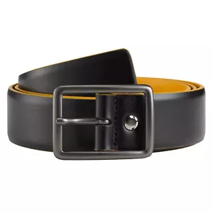 DUDU Herrengürtel aus weichem Echtleder Made in Italy zweifarbig H 34 mm kürzbar - Bild 1 von 14