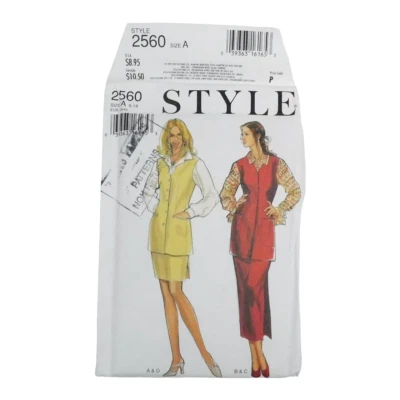 Style 2560 Misses Waistcoat Skirt Size 8-18 Uncut Side Slit NO INSTRUCTIONS - Image 1 of 4
