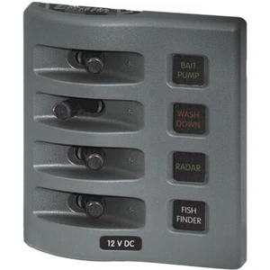 Blue Sea Systems WeatherDeck™ Water-Resistant 4-Position Fuse Panel - Gray - Picture 1 of 2