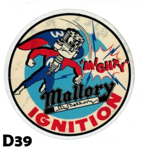 Decalcomanie Mighty Mallory Ignition degli anni '60 2 pezzi stile reverse - Foto 1 di 3