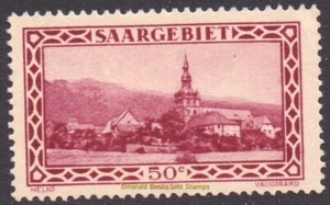 EBS Germany Saargebiet 1927 - Landscapes (V) Landschaften - Michel 114 MH* - Picture 1 of 1