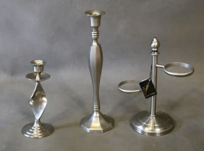 Juego de 3 candelabros de latón macizo Gatco accesorio de baño portavasos decoración del hogar Foto 1 de 4