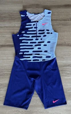 Traje de velocidad Nike Pro Elite 2023 Team azul rosa para hombre talla mediana DR4848-455 Foto 1 de 4