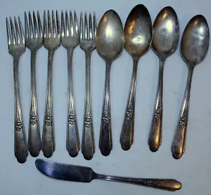 1937 Hiawatha Memory Wm Rogers Silverplate Flatware Salad Fork Dinner Tsp TBLS - Imagen 1 de 3
