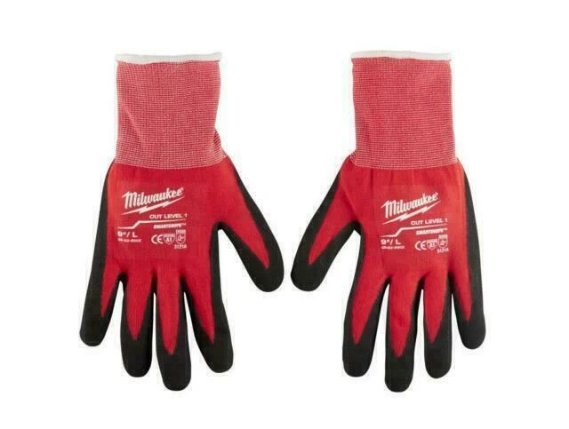 Milwaukee 48-22-8902B Men's Size L Cut Level Dipped Gloves-Red