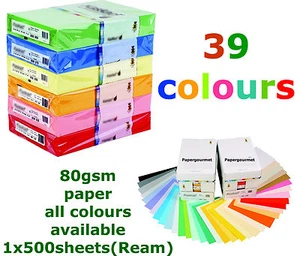 A4 Coloured Paper Reams, 80gsm Paper & 160gsm Card (40 Colours to Choose From)  - Picture 1 of 35