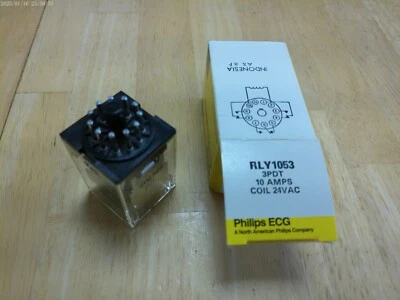 RLY1053 ECG RELAY=NTE R02-5D10-24 3PDT 24VAC 10AMP,NIB/NOS - Image 1 of 4