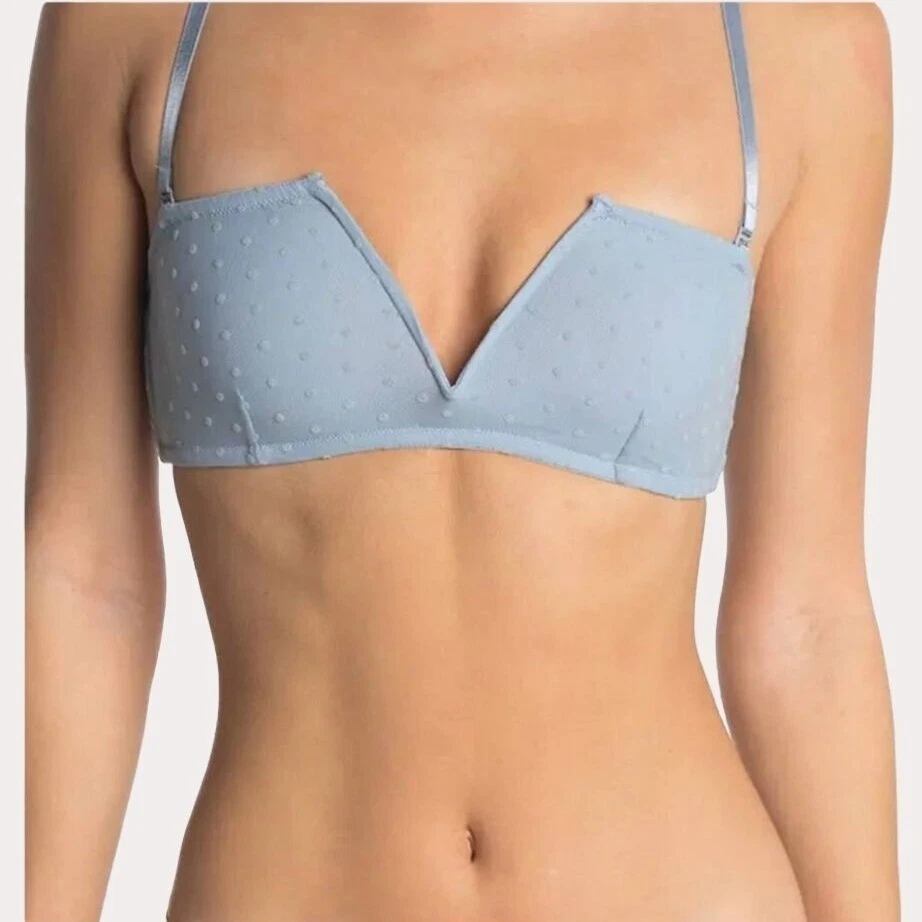 Intimately Free People Sierra Bandeau The Rain Malla Lunares Azul S Nuevo con Etiquetas Foto 1 de 4