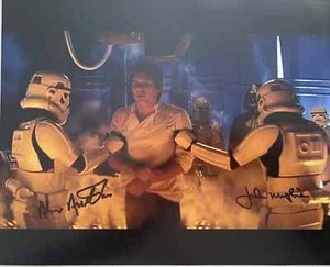 Star Wars Alan Austin & John Modridge Stormtrooper 8x10 Autógrafo - GENUINO Firmado - Imagen 1 de 1