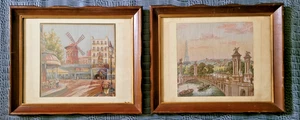 Vintage Original Wandteppich Frankreich gerahmt 2 Stück - Bild 1 von 16