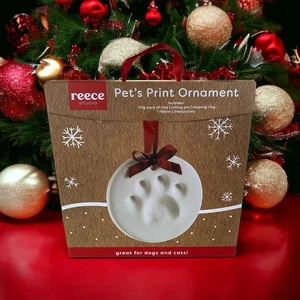 New Holiday Pet Paw Print Ornament Keepsake Dog & Cat Christmas Tree Decoration - Picture 1 of 2