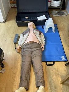 Vintage Resusci Anne First Aid QCPR Torso CPR Training Manikin W/ Case READ - Picture 1 of 3