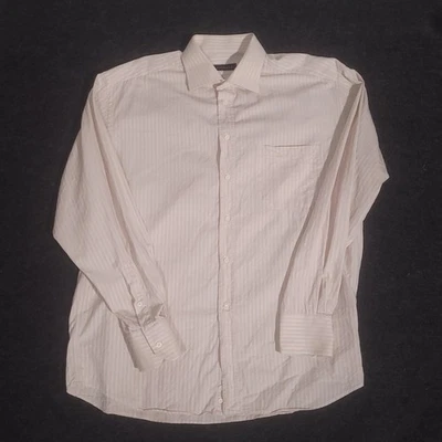 Canali Button Up Shirt Men 42-16.5 Pink Striped Long Sleeve Made In Italy Luxury - Image 1 of 4