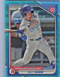 2024 Bowman Prospects Matt Shaw #BP-30 Sky Blue Border /499 RC - Picture 1 of 2