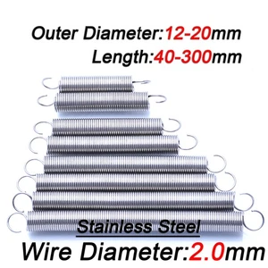 Wire Dia 2.0mm Hook Stainless Steel Spring Expansion Extension Tension Springs - Picture 1 of 11