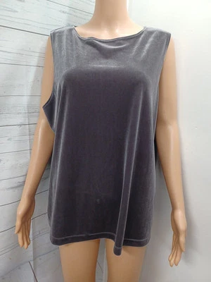 Camiseta sin mangas de terciopelo Chico's Travelers Collection talla 3 (L) marrón sin mangas  Foto 1 de 4