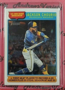 Cerveceros Topps Heritage Jackson Chourio Chrome '24 Record Breaker 2025 - Imagen 1 de 2