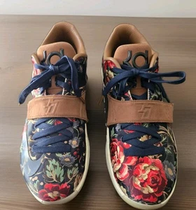 Nike KD 7 EXT ROSE ABOVE 726438-400 Floral Suede Shoes US 10 UK 9 EUR 44 EUC - Picture 1 of 23