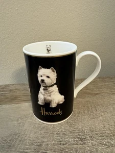 Harrods Knightsbridge Westie Scottie Dog Coffee Mug Cup London Bone China - Picture 1 of 11