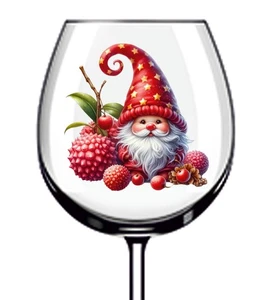 12x Watercolor Christmas Lychee Gnome Vinyl Sticker Decal Tumbler Wine Glass Cup - Picture 1 of 3