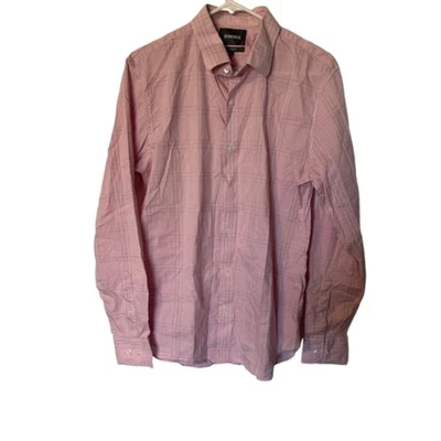 Bonobos Tailored Slim Fit Pink and Grey Plaid L - Image 1 of 4
